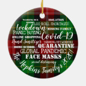 covid19 2020 unser Jahr der Isolation von Gesichts Keramik Ornament (Hinten)
