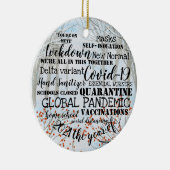 covid19 2021 das Jahr der Impfungen Schnee Weihnac Keramik Ornament (Rechts)