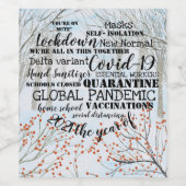 covid19 2021 das Jahr der Impfungen Schnee Weihnac Weinetikett (Einzelnes Label)