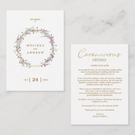 Covid19 Details Custom Lilac Elegant Garland Begleitkarte