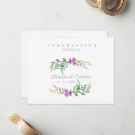 Covid19 Details Sophisticated Lilac Chic Wreath Mitteilungskarte