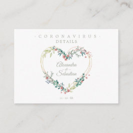 Covid19 Details Sophisticated Pink Chic Heart Begleitkarte
