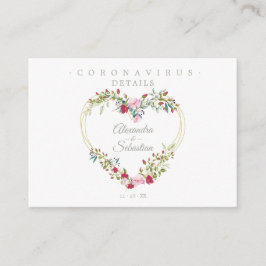 Covid19 Details Sophisticated Red Chic Heart Begleitkarte