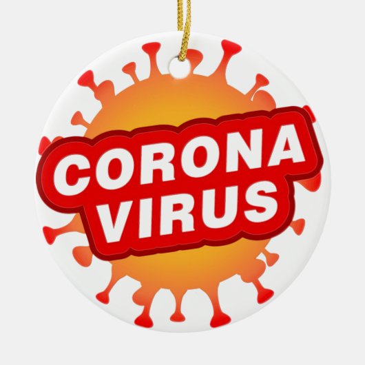 Covid19 Keramik Ornament Circle CoronaVirus Text (Vorne)