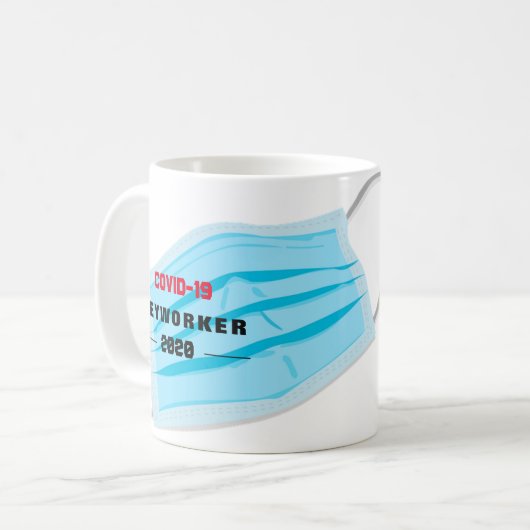 Covid19 KEYWORKER 2020 Anpassbare Tasse (Vorderseite Links)