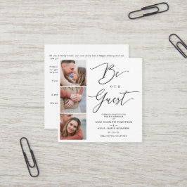 Covid19 Trendy Be our Guest Chic Romantic 3 Photos Quadratische Visitenkarte