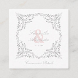 Covid19 Wedding Details Classic Elegant Flourish Begleitkarte