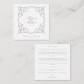 Covid19 Wedding Details Classic Elegant Flourish Begleitkarte (Vorne/Hinten)