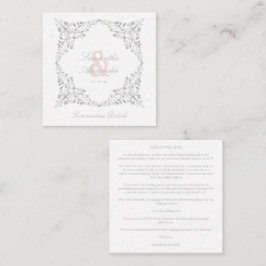 Covid19 Wedding Details Classic Elegant Flourish Begleitkarte