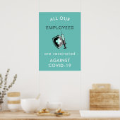 Covid-19 Alle Mitarbeiter geimpft Sicherheit indiv Poster (Küche)