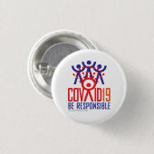COVID 19-Be verantwortlich! Button (Vorne & Hinten)