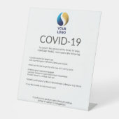 Covid-19 Beratung mit Firmenlogo Sockelschild (Vorderseite)