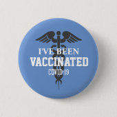 Covid 19 Blue White Medical Button (Vorderseite)
