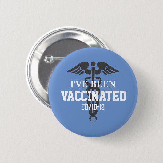 Covid 19 Blue White Medical Button (Vorne & Hinten)