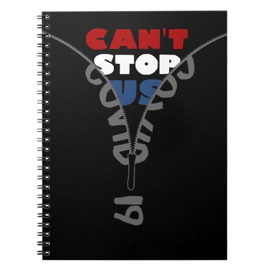 COVID-19 Cant Stoppt US rot-weiß und blau Notizblock (Vorderseite)