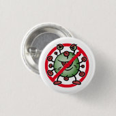 Covid-19 Corona-Virus Funny Cartoon Stoppen Signat Button (Vorne & Hinten)