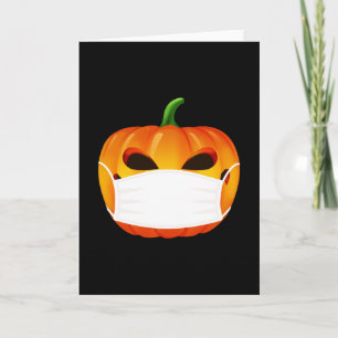 Covid 19 Coronavirus Mask Halloween Pumpkin Karte