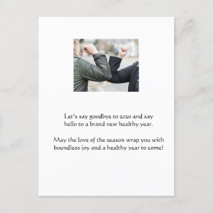 Covid 19 Ellenbogen Bump Holiday Postcard Grußkart Feiertagspostkarte