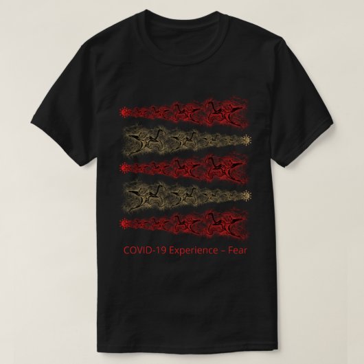 COVID-19 Erfahrung, Angst, Virus, Red & Gold T-Shirt (Design vorne)