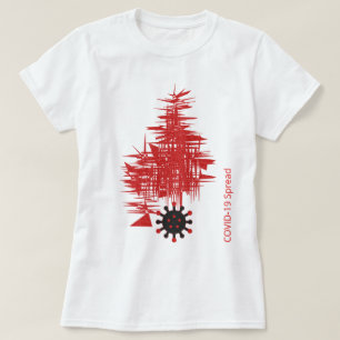 COVID-19 Erfahrung, Schwarzes Rotes Virus verbreit T-Shirt