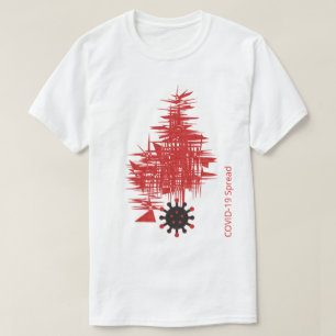 COVID-19 Erfahrung, Virus verbreitet Schwarz Red C T-Shirt