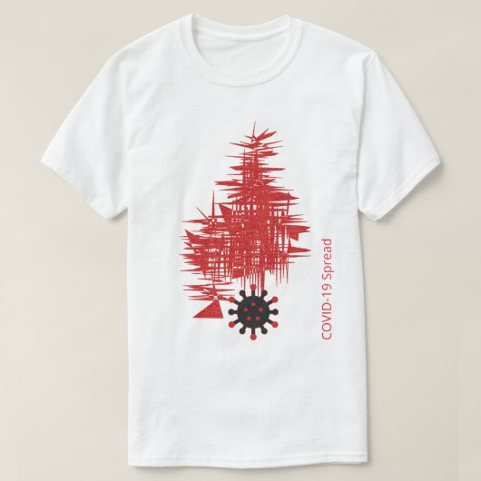 COVID-19 Erfahrung, Virus verbreitet Schwarz Red C T-Shirt (Design vorne)
