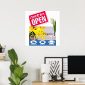 Covid 19 Florist Floral Open Sign Poster Matte (Heimbüro)