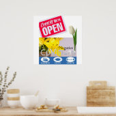 Covid 19 Florist Floral Open Sign Poster Matte (Küche)