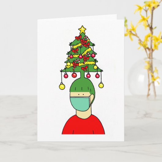 Covid 19 Frohe Weihnachtsfeier Karte (Gelbe Blume)