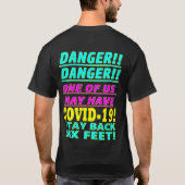 COVID-19 GEFAHR DANGER DANGER TEE SHIRT ONE AQUA (Rückseite)