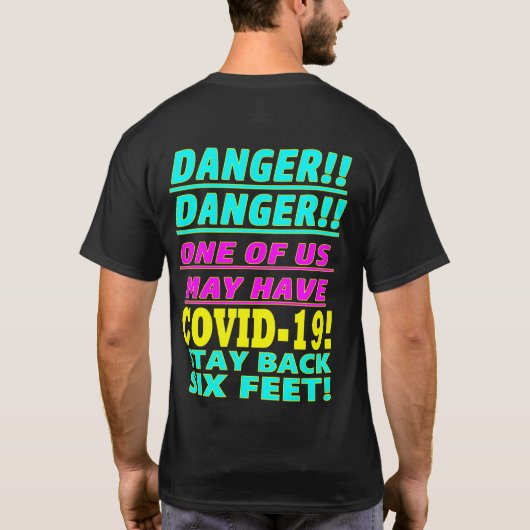 COVID-19 GEFAHR DANGER DANGER TEE SHIRT ONE AQUA (Rückseite)