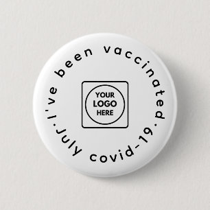 Covid-19 geimpft   Design des Unternehmens-Logos Button