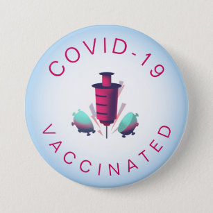 Covid-19 geimpft Moderne Grafik rosa Typografie Button