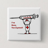 Covid-19-geimpfte Square-Taste Button (Vorderseite)
