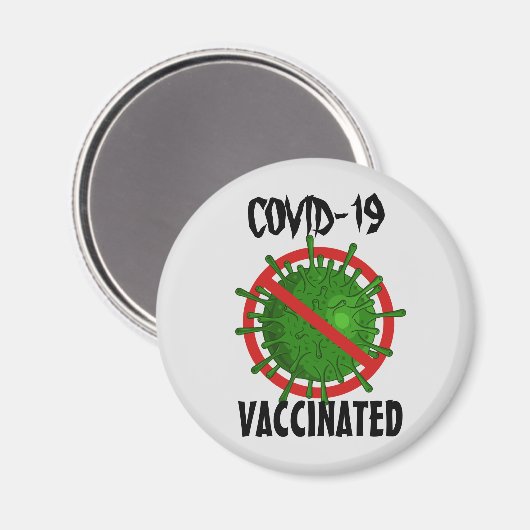 Covid-19 geimpftes Magnet (Vorderseite/Rückseite)