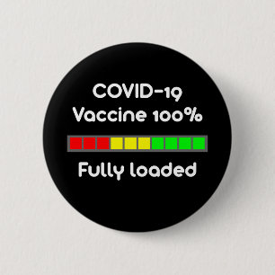 Covid 19 Impfstoff 100 % Vollschwarz Button