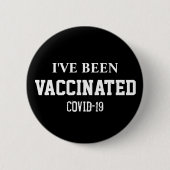 Covid 19-Impfstoff schwarz-braun Button (Vorderseite)