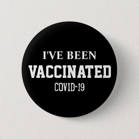 Covid 19-Impfstoff schwarz-braun Button (Vorderseite)