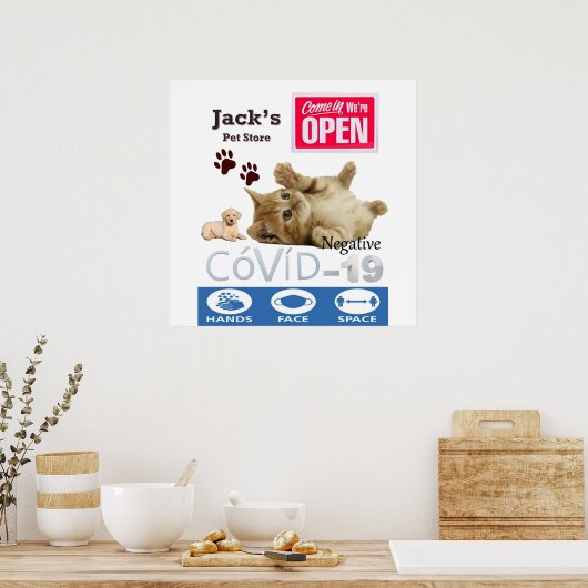 Covid 19 Pet Store Open Sign Poster Matte (Küche)