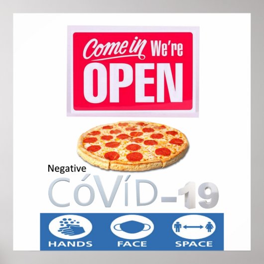 Covid 19 Pizzeria Store Open Sign Poster Matte (Vorne)