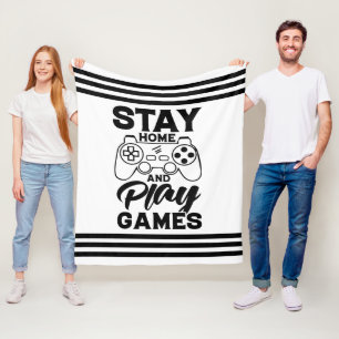 COVID 19 Quarantine Gamer Gift - Bleibe auf Zuhaus Fleecedecke