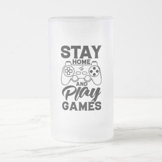 COVID 19 Quarantine Gamer Gift - Bleibe auf Zuhaus Mattglas Bierglas (Mittel)