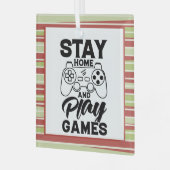 COVID 19 Quarantine Gamer Gift - Bleibe auf Zuhaus Ornament Aus Glas (Vorderseite links)