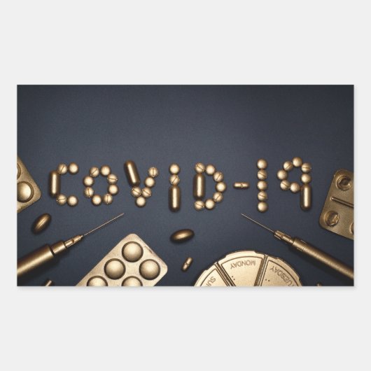 Covid-19 Rechteckiger Aufkleber (Vorderseite)