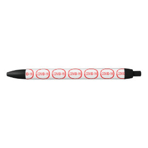 Covid 19 Red Rubber Ink Briefmarke Kugelschreiber