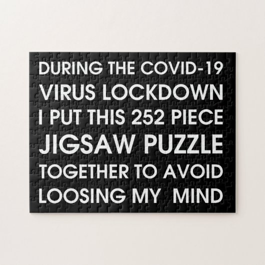COVID-19 ~ Schwarz-Weiß-Typografie Puzzle (Horizontal)