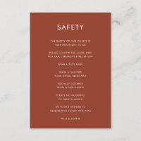 Covid 19 Sicherheit | Terracotta Burnt Orange Wedd