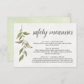 Covid 19 Sicherheitshinweise — Informationen über Begleitkarte (Vorne/Hinten)