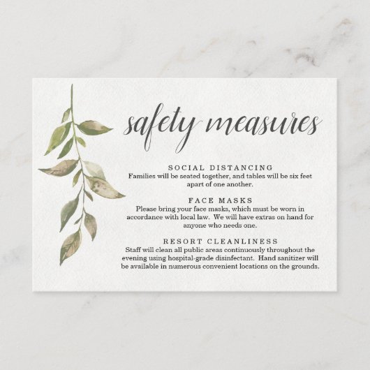 Covid 19 Sicherheitshinweise — Informationen über Begleitkarte (Vorderseite)