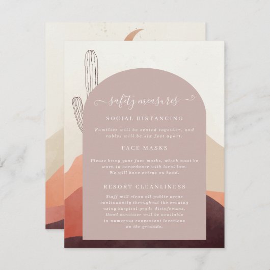 Covid 19 Sicherheitshinweise — Informationen über Begleitkarte (Vorne/Hinten)